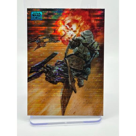 2024 Topps Chrome Star Wars Galaxy Biker Scout Down Aqua Sonar /199 SP - Picture 1 of 2